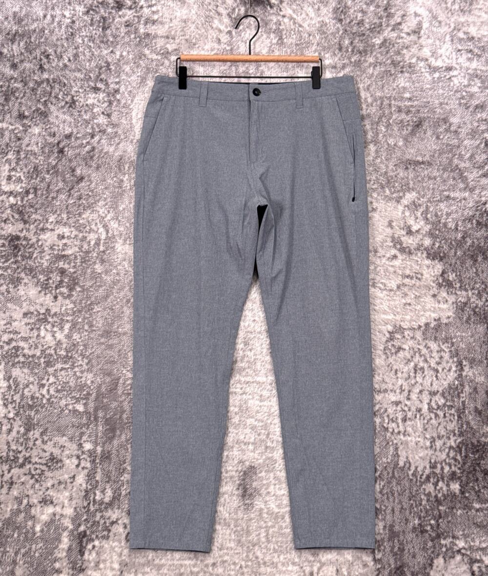 Vuori Aim Pants 33 x 30 Mens Gray Slim Tech Fabric Chino